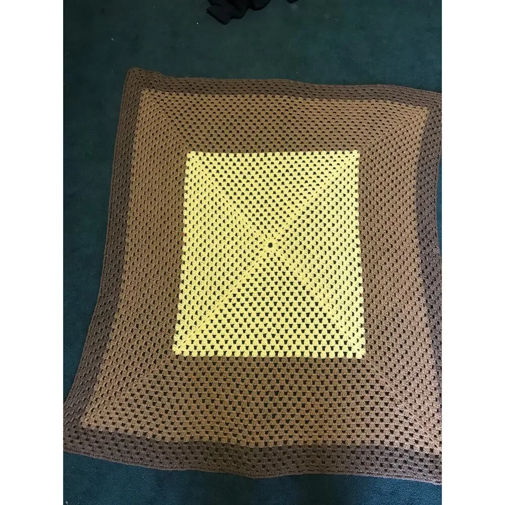 47x50” Afghan Yellow Brown